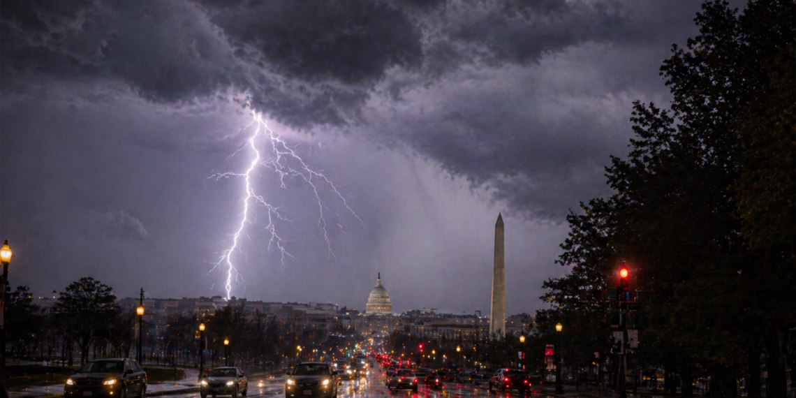 Las tormentas eléctricas y la lluvia se acercan a la zona de Washington D. C.