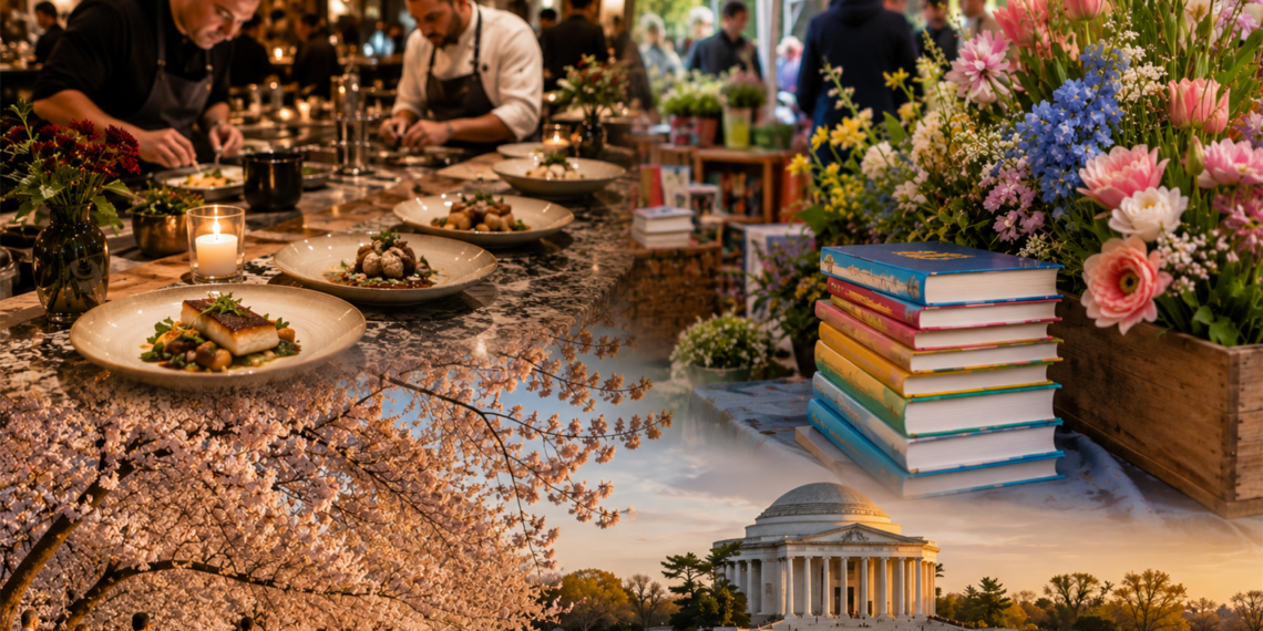 Cosas que hacer en la zona de Washington D. C.: cenas colaborativas de Rooster & Owl, el festival Books in Bloom… ¡y mucho más!