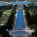 El revestimiento del estanque «Reflecting Pool» fue cortado con un cuchillo afilado o una cuchilla de afeitar, según el Servicio de Parques Nacionales